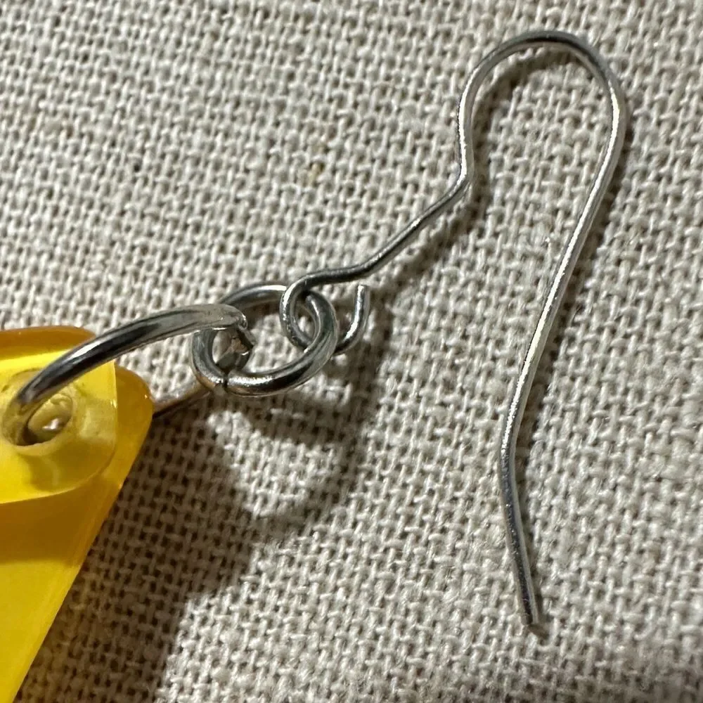 Bold Yellow Loop Drop Earrings – Lightweight & Unique
